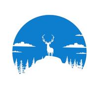 Deer Mountain Camper Trailer Truck car Decals Sticker for Camper rv Motorhome Caravan Jungle Forest Travel Adventure Small - 24x30cm