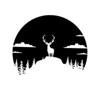 Deer Mountain Camper Trailer Truck car Decals Sticker for Camper rv Motorhome Caravan Jungle Forest Travel Adventure Small - 24x30cm