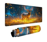 Deer Mouse Mat, Gaming Mouse Pad Dreamy Waterproof Desk Mat Large 16” x 32” with Non-slip Rubber Base, Mousepad for Gaming Laptop Keyboard Autumn Decor Office Desk Accessories Gifts for Men DBYH-7295