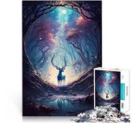 Deer Mystical beings1000 Piece Jigsaw Puzzles for teenagers Difficult and Challenge with Fully Interlocking Randomly Shaped Pieces 38x26cm