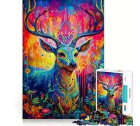 Deer Nature Animal for Adults 1000 Piece Jigsaw Puzzle Sharp Mind Creative Fun Family Pastime Art Display (50x75cm)