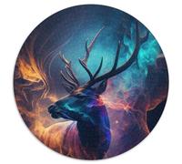 Deer Nebula Puzzles 1000 Pieces for Adults Round Jigsaw Puzzle 1000 Pieces Adult Game Gift Family Interactive Game Brain Challenge Gift 67.5x67.5cm