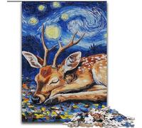Deer Night Sky 1000 Pieces Jigsaw Puzzle For Adults Teens, Suitable for Ages 14 And Up Wall Decoration Christmas Birthday Gift (26x38cm)