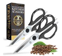 Deer & Oak Eco-Friendly Kitchen Scissors - 2 Pack Heavy-Duty Shears With Recycled Coffee Handles