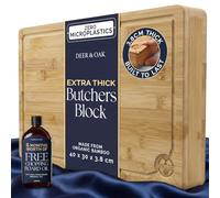 Deer & Oak Extra Large Bamboo Chopping Board & 250ml Oil Bundle