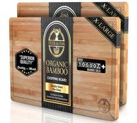 Deer & Oak Extra Large Bamboo Chopping Boards 44X30X2Cm - 2 Pack Premium Wooden Cutting Boards For Kitchens & Carving
