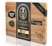 Deer & Oak Large Bamboo Chopping Board 38X25X2Cm - Premium Wooden Cutting Board Pre-Oiled, Water-Resistant