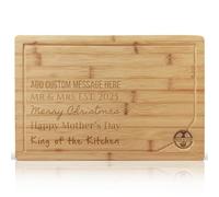 Deer & Oak Personalised Custom Engraved Carbonised Chopping Board - Premium Bamboo Large 38x25x2cm Cutting Board - Water Resistant, Knife-Friendly - Custom Kitchen Gift