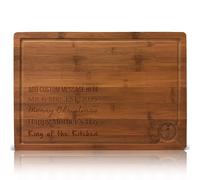 Deer & Oak Personalised Custom Engraved Extra Large Carbonised Chopping Board, 44x30x2cm Pre-Oiled Bamboo Cutting Board, Custom Kitchen Gift, Non Toxic Meat Fish Cheese Bread Board