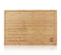 Deer & Oak Personalised Custom Engraved XXXL Chopping Board, 60x40x3.2cm Pre-Oiled Bamboo Cutting Board, Custom Kitchen Gift, Non Toxic Meat Fish Cheese Bread Board