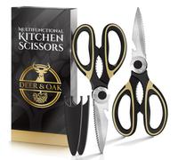 Deer & Oak Premium Kitchen Scissors - 2 Pack Heavy-Duty Multipurpose Shears For Meat, Pizza & Food Preparation