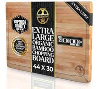 Deer & Oak X-Large 44 x 30 x 2cm Bamboo Chopping Board, Premium Wood Kitchen Cutting Board for Carving Meat or Vegetables, Pre Oiled, Treated, Lightweight, Non-Porous