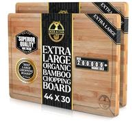 Deer & Oak X-Large Bamboo Chopping Boards 44x30cm (2 Pack), Pre-Oiled