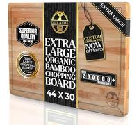 Deer & Oak X-Large Cutting Board 44 x 30 x 2 centimeters, Pre-Oiled Wooden Bamboo Chopping Board for Carving Meat, Fish, Vegetables, Fruits, Cheese, Bread