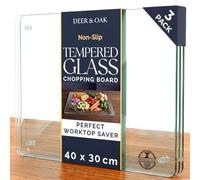 Deer & Oak XL Glass Chopping Boards 40x30cm (3 Pack), Tempered