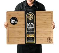 Deer & Oak XXXL Bamboo Chopping Board 60 x 40 x 3.2cm, Pre-Oiled 2 Feet Wide Extra Large Solid Wooden Cutting Board, Carving Board, Charcuterie Cheese Serving Board, Double-Sided, Juice Grooves