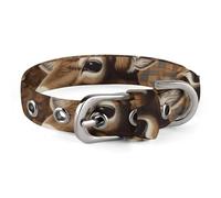 Deer on Brown Background Dog Collar, Soft Comfortable Pet Collar for Small & Medium Dogs, Adjustable Durable Cat Collars for Puppies