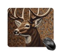 Deer on Brown Background Mouse Pad Non-Slip & Waterproof Mousepad for Desk, Ultra Thin Rectangle Mouse Mat for Office, Gaming, 25 * 30cm