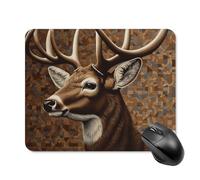 Deer on Brown Background Mouse Pad Non-Slip & Waterproof Mousepad for Desk, Ultra Thin Rectangle Mouse Mat for Office, Gaming, 20 * 25cm