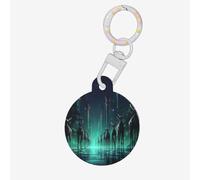 Deer on City Streets Dog Tags Round Pet Tag,Acrylic Pet ID Tags Durable and Stylish,Perfect for Small to Large Pets