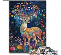 Deer on Mountain 1000 Piece Jigsaw Puzzles for Teenagers, Interesting Stress Reduction Parent-child Interaction (50x75cm)