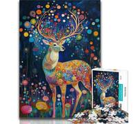 Deer on Mountain Jigsaw Puzzles for Teenagers,Decompressing Intellectual Educational Toy Suitable for Desktop Decoration 75x50cm