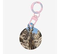 Deer on The Cliff Dog Tags Round Pet Tag,Acrylic Pet ID Tags Durable and Stylish,Perfect for Small to Large Pets