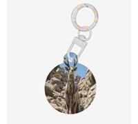 Deer on The Cliff Dog Tags Round Pet Tag,Acrylic Pet ID Tags Durable and Stylish,Perfect for Small to Large Pets