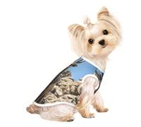 Deer on The Cliff Small Dog Shirt,Soft Breathable Dog Shirt for Dogs Cats Boy Girl Pet Tshirt,Suitable for Small Pets