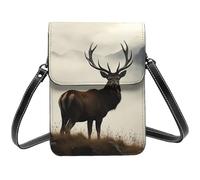 Deer On The Foggy Mountain Small Crossbody Bags For Women Cell Phone Purse Pu Leather Wallet Bag With Shoulder Strap
