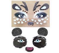 Deer Panda Face Art Stickers Dress-up Glittery Forest Animals Stage Makeup Face Sparkling Party Face Sticker 2PCS