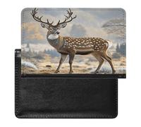 Deer Pattern Passport Holder for Travel PU Leather Passport Covers Case Card Slot Ultra Slim Passports Wallet