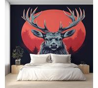 Deer Photo Wallpaper, Art Animal Elk Wallpaper Mural, 400x280cm Wall Paper for Bedroom Living Room, Non-Woven Wall Mural Room Decor EL&D67