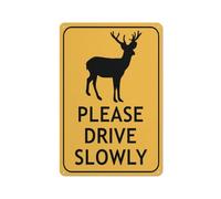 Deer Please Drive Slowly Sign Sign, 8 X 12 Grade Reflective Sheeting Rust Free Aluminum, Weather Resistant, Waterproof, Easy To Mount