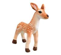 Deer Plush Figure Stuffed Animal, Realistic Standing Nature Decor Toy with Polyester Plush and PP Cotton Fill Wildlife Decor Standing Animal Doll Soft Display Toy Nature Room Accent Stuffed Deer Shelf