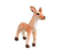 Deer Plush Figure Stuffed Animal, Realistic Standing Nature Decor Toy with Polyester Plush and PP Cotton Fill Wildlife Decor Standing Animal Doll Soft Display Toy Nature Room Accent Stuffed Deer Shelf