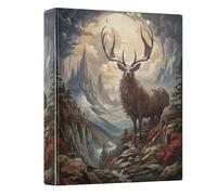 Deer Portrait Art 3-Ring Binder 1.5 Inch, PVC Material Document Organizer with D-Ring and Clear View Pocket for Office Supplies-1 Pack