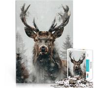 Deer portraitJigsaw Puzzles for Adults 1000 Piece Toys Educational Games Stress Relieving Enhance love between couples 38x26cm