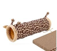 Deer Print & Leopard Pet Tunnel - Rolling Play Toy for Chinchillas, Ferrets, Small Animals, Giraffe Pattern Interactive Channel for Cages & Floors