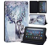 Deer Printed Case Compatible with All-New Amazon Kindle Fire HD 8 & 8 Plus Tablet (12th Gen/10th Gen, 2022/2020 Release) 8 Inch Thin Premium PU Leather Folio Case Cover (painting deer 07)