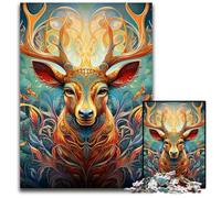 Deer Psychedelic Art 1000 Piece Jigsaw Puzzles for Adults Impossible Jigsaw Puzzles for Adults Ideal And Home Decor 50x75CM/19.68x29.52inch