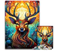 Deer Psychedelic Art Jigsaw Puzzles 1000 Pieces for Adults Jigsaw Puzzles Perfect for Family Gatherings, Birthdays, Holidays 50x75CM/19.68x29.52inch