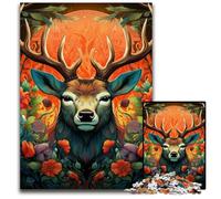 Deer Psychedelic Art JigsawPuzzle 1000 Pieces for Adults Challenging Puzzles Brain Teaser, Adult Game, Family Interactive Activity 50x75CM/19.68x29.52inch