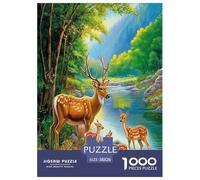 Deer Puzzle 1000 Piece Jigsaw Adults Kids Puzzles Perfect for Relaxation Whimsical Challenges Extra Fun Unique 1000pcs 38x26cm/1000pcs