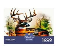 Deer Puzzle 1000 Piece Jigsaw Adults Kids Puzzles Perfect for Relaxation Whimsical Challenges Extra Fun Unique 1000pcs 52x38cm/1000pcs