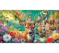 deer Puzzle for Adults 1000Pc Recycled Paper Beautiful Decoration Puzzle Challenging for Decompression and Wall Decor Great Gift Idea 70x50/1000pcs