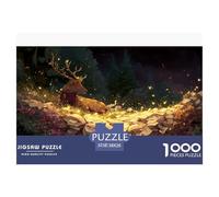 Deer Puzzles 1000 Piece Challenge Toy Adults And over 12 Years Old Enchanted Forest Creative Puzzles Family Fun Jigsaws Puzzles Brain Training Home Decoration Gift 38x26cm/1000pcs