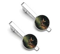 Deer Resting by The Streams Silver Tie Clip Long Styles Necktie Clip Tie Bar for Business Wedding Graduation