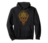 Deer Sacred Geometry Flower of Life Spiritual Art Metatron Pullover Hoodie