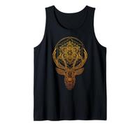 Deer Sacred Geometry Flower of Life Spiritual Art Metatron Tank Top